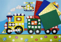 Аппликация из EVA А4  "Цветной паровозик"