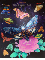 Тетрадь А5 120л кл. на кольцах Проф-Пресс "Мотыльки и цветок" твин-лак, хол.фольга, белизна 100%