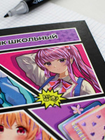 Дневник нач. шк. обл. 7БЦ "Аниме школьницы" глянц.лам., тисн.фольгой, 48л.