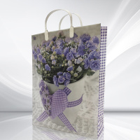 Пакет 40*30см (140мк) с пластиковой ручкой "Лиловое сердце" мягкий пластик