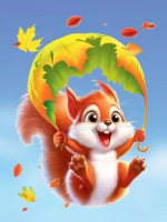 Наклейки оформительские 33*23см "Задорная белочка"