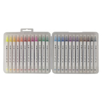 Фломастеры- маркеры  24цв "ЗХК. Я-Художник!" в пласт.пенале, двухсторонние