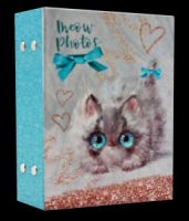 Фотоальбом 100 фото 10*15см Sweet kittens. Белый котёнок, пластик.стр.