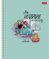 Тетрадь А5  48л ЛИН. гребень Hatber "Утро добрым не бывает" 4 диз.в спайке, белизна 98%