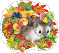 Плакат фигурный 20*30см "Ежик в дарах осени"