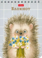 Блокнот А6  40л гребень "Хорошо быть ёжиком" УФ-лак, клетка