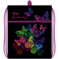 Мешок для обуви 1 отд, 410*490, карман "Бабочки неон"