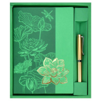 Набор Ежедневник недат А5 кожзам., мягк.пер., 120л. + ручка "Виннер зеленый" ляссе