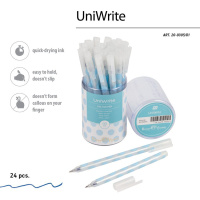 Ручка гелевая BV  0,5мм "UniWrite. Light blue polka dots" синяя