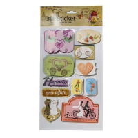 Набор наклеек объемные "Любовь 2", 13*20см ассорти, блестки