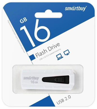 Флеш-драйв  16 GB USB 2.0 Smartbuy IRON White