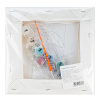 Живопись по номерам с акрилом 20*20см "Кот и снеговик"