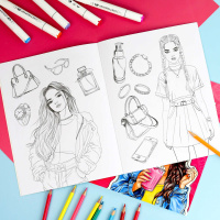 Раскраска "Современные девчонки. Стильный образ" А4 16 стр.