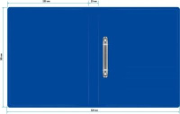 Папка 2 кольца 18 мм 0,5 мм пластик А4 син.