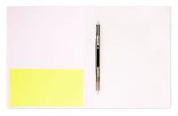 Папка с пружин. скоросш. пластик. 0,7мм Double Neon, карман, желтый