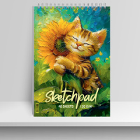 Скетчбук А4  40л., гребень, 120гр/м2 "Улыбашка"