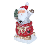 Сувенир новогодний "Дед Мороз" 15см , с LED подсветкой , керамика, 2 дизайна