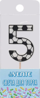 Свеча-цифра "5" Футболист, 5см