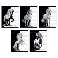 Тетрадь А5  80л кл. Полиграф Принт "Кони" ВД-лак