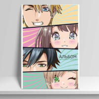 Альбом А4 20л клеевой кор. "Аниме лица" 100гр/м2*