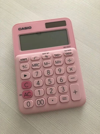 Калькулятор 12 разр.  CASIO MS-20UC-PK-S-UC настольный, розовый