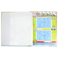 Портфолио дошкольника "Щенок и глобус" на лентах, 20 файлов,15 вкладышей, тисн.фольгой