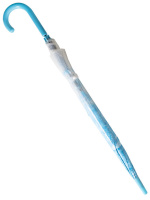 Зонт 60см "Синие цветы" купол, прозрачный, цветной рисунок, ПВХ