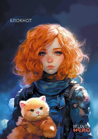 Блокнот А6  48л гребень "Друзья-рыжики" кл., блестки