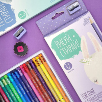 Карандаши цвет. 12цв "Рисуй и стирай. Пастельные" пластиковые с точилкой и ластиком