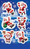 Наклейки новогодние "Дед Мороз" 15*9см