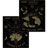 Конверт на кнопке  с рисунком 140*170мм Zodiac 0,18мм, тиснение фольгой
