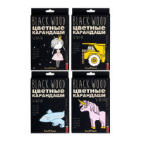 Карандаши цвет. 18цв "BlackWoodColor" пластиковые