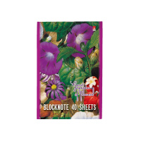 Блокнот А6  40л скоба "Цветы new" клетка, ассорти