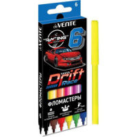 Фломастеры   6цв "deVENTE. Racing", вентил.колпачок, картон