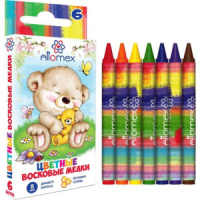 Мелки восковые школьные  6цв.