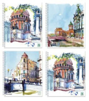 Тетрадь А5  96л кл.,    "Питерские скетчи" гребень