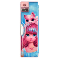 Пенал пластиковый (215*70*30) "Розовая девочка" пвх, магнитный клапан