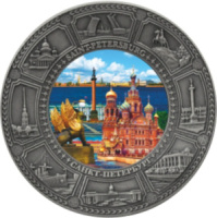 Магнит-тарелка сувенирный СПБ Спас, олово