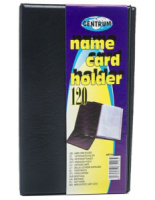 Визитница к/з на 120 визиток, чёрная (3 ряда)