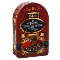 Набор для покера в жестяном боксе, 24*15см, 2 колоды, 120 фишек, диллер