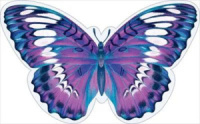 Украшение на скотче 15*15см  "Бабочка" фиолетовая