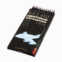 Карандаши цвет. 12цв  BlackWoodColor  пластиковые