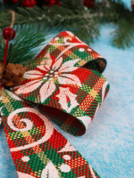 Подвесное украшение 20см "Ёлочный бант Рождественский" ассорти