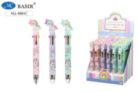 Ручка шар. многоцв. 8-ми цветная, "Единорог" цветной корпус, 0,7мм