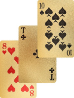 Карты игральные 54шт,  "5000" пластик, золотистые