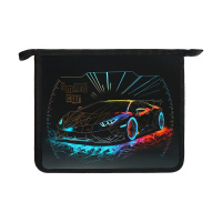 Папка д/тетрад. А5 (240*205*40) 1отд. молния сверху, пластик, фольга "Smart car"