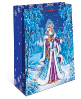 Пакет подар. бум. новогодн. 33*42*10см 157гр/м Снегурочка