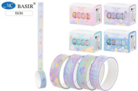 Скотч 15мм*2м, декоративный бумажный 4цв. Космос ассорти