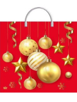 Пакет 36*37см (100мк) с пластиковой ручкой "Алое золото" ПВД