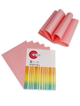 Бумага А4 цветная  50л Color Code ПАСТЕЛЬ, розовая